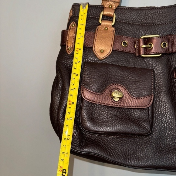 EUC Cole Haan Pebble Leather Hobo Purse Bag Brown Copper - Picture 10 of 11